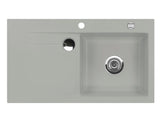 SYSTEMCERAM Einbauspüle Stema 90 Be. Re. Titan 78 inkl. Handbetätigung, für 60 cm Schrankbreite, Einbauspüle mit Sinktop Resteausguss Auflage Becken rechts 50520178