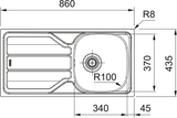 FRANKE Edelstahlspüle FLN 611-86 (44) Handbedienung 101.0738.583