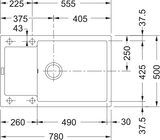 FRANKE Fragranitespüle MRG 611-78 XL Onyx Druckknopf Edelstahl 114.0476.149