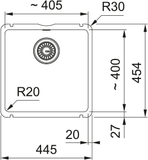 FRANKE Becken KXK 110-41 Onyx Glänzend Handbedienung 126.0735.181