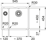 FRANKE Becken KXK 160-37-12 Anthrazit Matt Handbedienung 126.0735.191