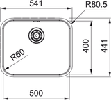 FRANKE Edelstahlbecken SRX 210-50 Edelstahl Drehknopf Chrom 127.0708.297