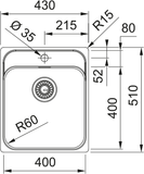 FRANKE Edelstahlbecken SRX 210-40 A Edelstahl Handbedienung 127.0705.384