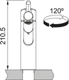 FRANKE Orbit Zugauslauf Chrom Obenbedienung 115.0623.055