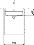 FRANKE Becken KNG 110-52 Matt Black Druckknopf Edelstahl + Zubehör 125.0747.716