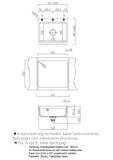 SYSTEMCERAM Einbauspüle Kara 57 F Magnolie 10 inkl. Handbetätigung, für 60 cm Schrankbreite, Spüle zum flächenbündigen Einbau mit Medio-Matte Alu, inkl. 4 x Eckradien R 10 Auflage keine Beckenlage 55020110