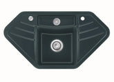 SYSTEMCERAM Einbauspüle Vega Eck Eibe 56 inkl. Excenterbetätigung, für 90 cm Schrankbreite, Einbauspüle mit Resteschale Makrolon Auflage keine Beckenlage 50340256