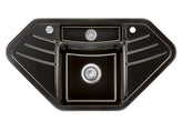 SYSTEMCERAM Einbauspüle Vega Eck Nero 68 inkl. Excenterbetätigung, für 90 cm Schrankbreite, Einbauspüle mit Resteschale Makrolon Auflage keine Beckenlage 50340268