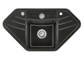 SYSTEMCERAM Einbauspüle Vega Eck Nigra 87 inkl. Excenterbetätigung, für 90 cm Schrankbreite, Einbauspüle mit Resteschale Makrolon Auflage keine Beckenlage 50340287