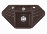 SYSTEMCERAM Einbauspüle Vega Eck Siena 65 inkl. Excenterbetätigung, für 90 cm Schrankbreite, Einbauspüle mit Resteschale Makrolon Auflage keine Beckenlage 50340265