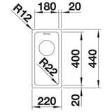 BLANCO ANDANO 180-IF Edelstahl Seidenglanz ohne Ablauffernbedienung ohne Zubehör 522951
