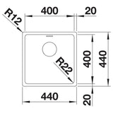 BLANCO ANDANO 400-IF Edelstahl Seidenglanz ohne Ablauffernbedienung 522957
