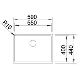 BLANCO CLARON 550-IF Edelstahl Seidenglanz ohne Ablauffernbedienung keine Beckenlage 521578