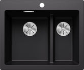 BLANCO PLEON 6 Split SILGRANIT ohne Ablauffernbedienung Hauptbecken links schwarz 525955