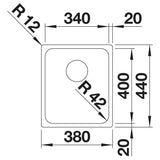 BLANCO SOLIS 340-U Edelstahl Bürstfinish ohne Ablauffernbedienung 526115