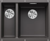 BLANCO SUBLINE 340/160-U SILGRANIT ohne Ablauffernbedienung Hauptbecken rechts felsgrau 523559