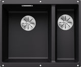 BLANCO SUBLINE 340/160-U SILGRANIT ohne Ablauffernbedienung Hauptbecken links schwarz 525985