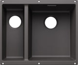BLANCO SUBLINE 340/160-U Becken re. SILGRANIT ohne Ablauffernbedienung Hauptsbecken rechts felsgrau 527814