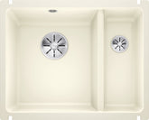 BLANCO SUBLINE 350/150-U Keramik ohne Ablauffernbedienung Hauptbecken links magnolia glänzend 523742