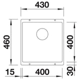 BLANCO SUBLINE 400-U SILGRANIT ohne Ablauffernbedienung softweiß 527788