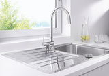 BLANCO CORESSA-F metallische Oberfläche Hochdruck Hebel links chrom 521544