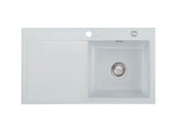 SYSTEMCERAM Einbauspüle Mera 90 Be. Re. Alu 76 inkl. Handbetätigung, für 50 cm Schrankbreite, Einbauspüle Auflage Becken rechts 50740176