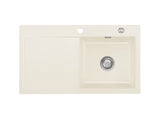 SYSTEMCERAM Einbauspüle Mera 90 Be. Re. Jasmin 19 inkl. Handbetätigung, für 50 cm Schrankbreite, Einbauspüle Auflage Becken rechts 50740119