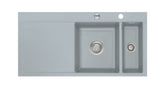 SYSTEMCERAM Einbauspüle Mera 100 F Be. Re. Titan 78 inkl. Excenterbetätigung, für 60 cm Schrankbreite, Spüle zum flächenbündigen Einbau, inkl. 4 x Eckradien R 10 Auflage Becken rechts 55760278