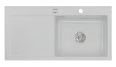 SYSTEMCERAM Einbauspüle Mera 100 SL Be. Re. Alu 76 inkl. Excenterbetätigung, für 60 cm Schrankbreite, Einbauspüle Auflage Becken rechts 50640276