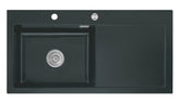 SYSTEMCERAM Einbauspüle Mera 100 SL Be. Li. Eibe 56 inkl. Excenterbetätigung, für 60 cm Schrankbreite, Einbauspüle Auflage Becken links 50650256