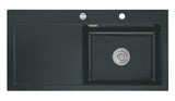 SYSTEMCERAM Einbauspüle Mera 100 SL Be. Re. Eibe 56 inkl. Handbetätigung, für 60 cm Schrankbreite, Einbauspüle Auflage Becken rechts 50640156