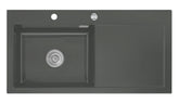 SYSTEMCERAM Einbauspüle Mera 100 SL Be. Li. Lava 80 inkl. Excenterbetätigung, für 60 cm Schrankbreite, Einbauspüle Auflage Becken links 50650280