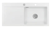 SYSTEMCERAM Einbauspüle Mera 100 SL Be. Re. Polar 13 inkl. Excenterbetätigung, für 60 cm Schrankbreite, Einbauspüle Auflage Becken rechts 50640213