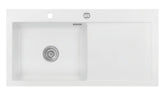 SYSTEMCERAM Einbauspüle Mera 100 SL Be. Li. Polar 13 inkl. Excenterbetätigung, für 60 cm Schrankbreite, Einbauspüle Auflage Becken links 50650213
