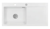 SYSTEMCERAM Einbauspüle Mera 100 SL Be. Li. Polar 13 inkl. Handbetätigung, für 60 cm Schrankbreite, Einbauspüle Auflage Becken links 50650113