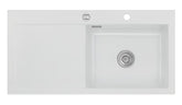 SYSTEMCERAM Einbauspüle Mera 100 SL Be. Re. Satin 20 inkl. Excenterbetätigung, für 60 cm Schrankbreite, Einbauspüle Auflage Becken rechts 50640220