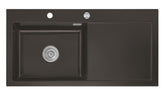 SYSTEMCERAM Einbauspüle Mera 100 SL Be. Li. Siena 65 inkl. Excenterbetätigung, für 60 cm Schrankbreite, Einbauspüle Auflage Becken links 50650265