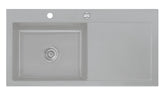 SYSTEMCERAM Einbauspüle Mera 100 SL Be. Li. Titan 78 inkl. Excenterbetätigung, für 60 cm Schrankbreite, Einbauspüle Auflage Becken links 50650278