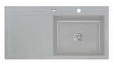 SYSTEMCERAM Einbauspüle Mera 100 SL Be. Re. Titan 78 inkl. Handbetätigung, für 60 cm Schrankbreite, Einbauspüle Auflage Becken rechts 50640178