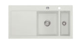 SYSTEMCERAM Einbauspüle Mera 100 Be. Re. Alu 76 inkl. Excenterbetätigung, für 60 cm Schrankbreite, Einbauspüle Auflage Becken rechts 50760276