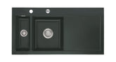 SYSTEMCERAM Einbauspüle Mera 100 F Be. Li. Eibe 56 inkl. Excenterbetätigung, für 60 cm Schrankbreite, Spüle zum flächenbündigen Einbau, inkl. 4 x Eckradien R 10 Auflage Becken links 55770256