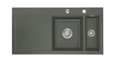 SYSTEMCERAM Einbauspüle Mera 100 Be. Re. Lava 80 inkl. Excenterbetätigung, für 60 cm Schrankbreite, Einbauspüle Auflage Becken rechts 50760280