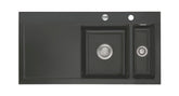 SYSTEMCERAM Einbauspüle Mera 100 Be. Re. Schiefer 85 inkl. Excenterbetätigung, für 60 cm Schrankbreite, Einbauspüle Auflage Becken rechts 50760285