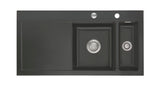 SYSTEMCERAM Einbauspüle Mera 100 Be. Re. Schiefer 85 inkl. Excenterbetätigung, für 60 cm Schrankbreite, Einbauspüle Auflage Becken rechts 50760285