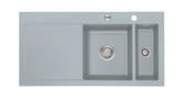 SYSTEMCERAM Einbauspüle Mera 100 Be. Re. Titan 78 inkl. Excenterbetätigung, für 60 cm Schrankbreite, Einbauspüle Auflage Becken rechts 50760278