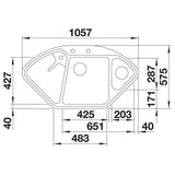 BLANCODELTA II SILGRANIT mit Ablauffernbedienung mit Zubehör schwarz 525867