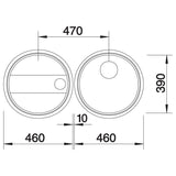 BLANCO RONDOSET 3½'' Edelstahl Bürstfinish ohne Ablauffernbedienung 513310