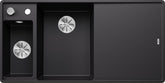 BLANCO AXIA III 6 S-F SILGRANIT mit Glasschneidbrett Becken links schwarz 525852
