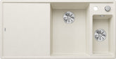 BLANCO AXIA III 6 S SILGRANIT mit Ablauffernbedienung inkl. Holzschneidbrett Becken rechts softweiß 527046