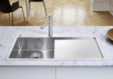 BLANCO CLARON 5 S-IF Edelstahl Seidenglanz mit Ablauffernbedienung Becken rechts 521625